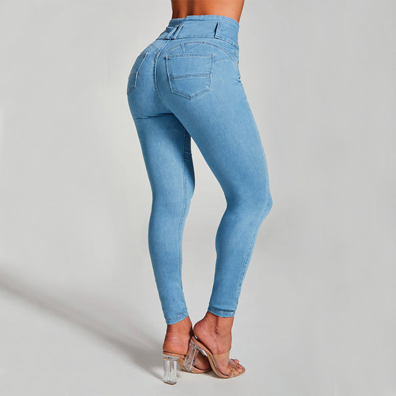 High Waist Jeans Women'S Skinny Trousers Tight Stretch Shaping and Hip Lifting Pants