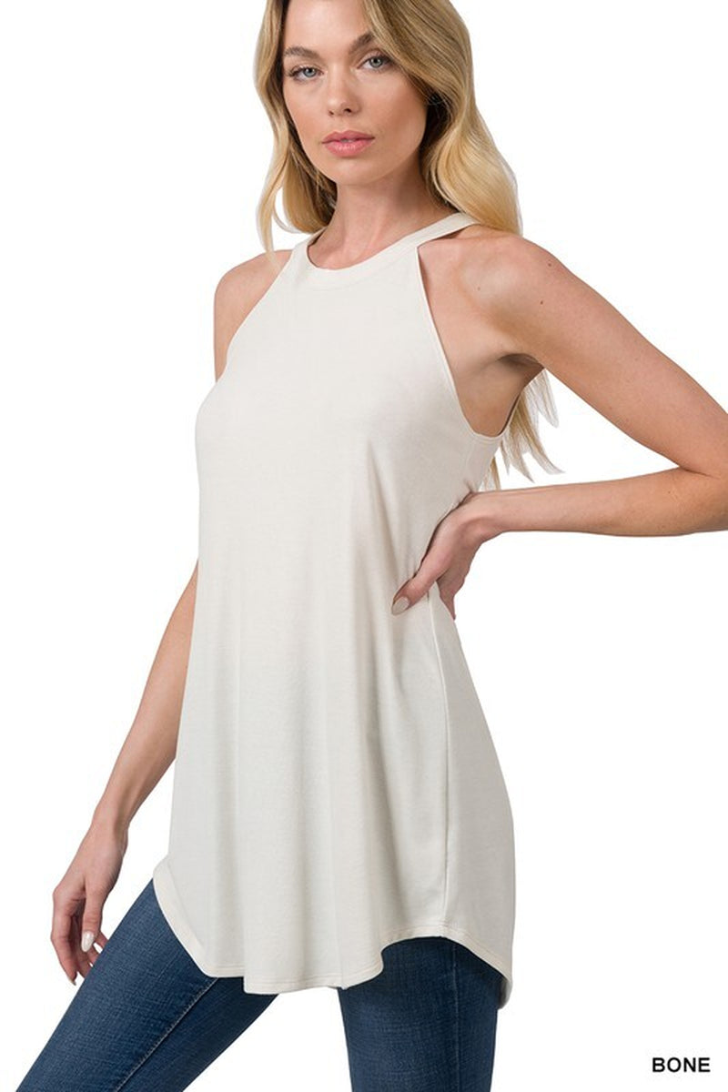 CLEARANCE Womens Long Halter Tank Top Casual Tunic Blouse Sleeveless Shirt