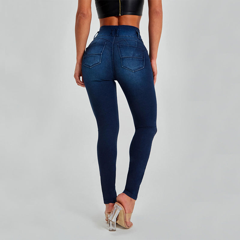 High Waist Jeans Women'S Skinny Trousers Tight Stretch Shaping and Hip Lifting Pants