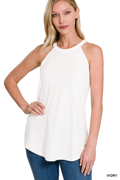 CLEARANCE Womens Long Halter Tank Top Casual Tunic Blouse Sleeveless Shirt