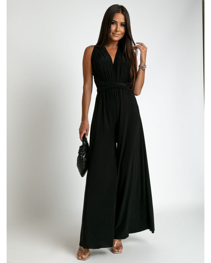 Deep V-Neck Sleeveless Backless Siamese Suit