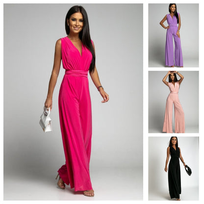 Deep V-Neck Sleeveless Backless Siamese Suit