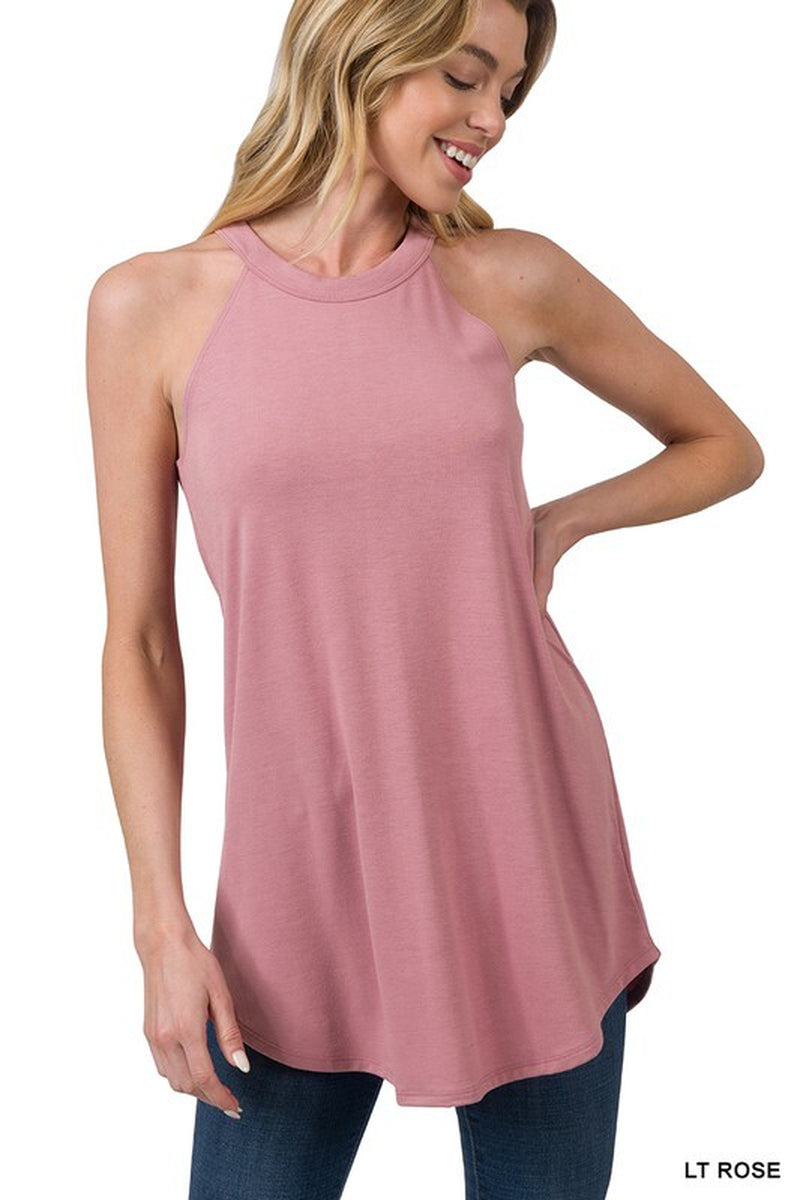 CLEARANCE Womens Long Halter Tank Top Casual Tunic Blouse Sleeveless Shirt