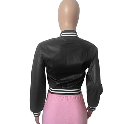 Autumn Women'S Windproof Leather Jacket
