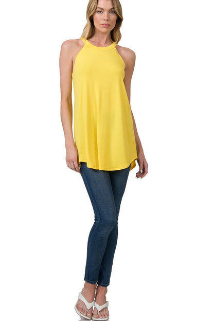 CLEARANCE Womens Long Halter Tank Top Casual Tunic Blouse Sleeveless Shirt