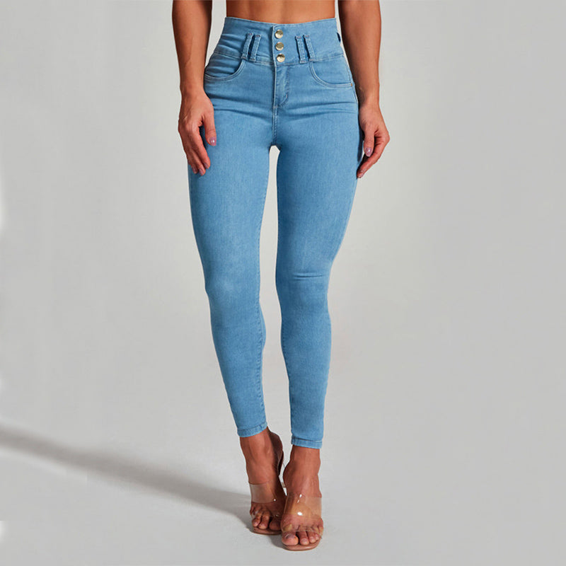 High Waist Jeans Women'S Skinny Trousers Tight Stretch Shaping and Hip Lifting Pants