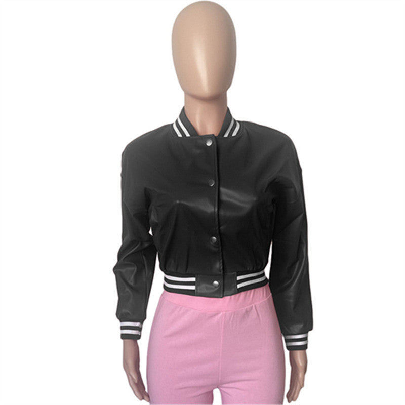 Autumn Women'S Windproof Leather Jacket