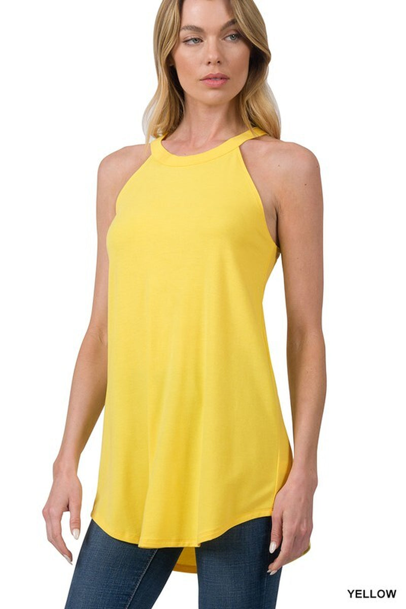 CLEARANCE Womens Long Halter Tank Top Casual Tunic Blouse Sleeveless Shirt