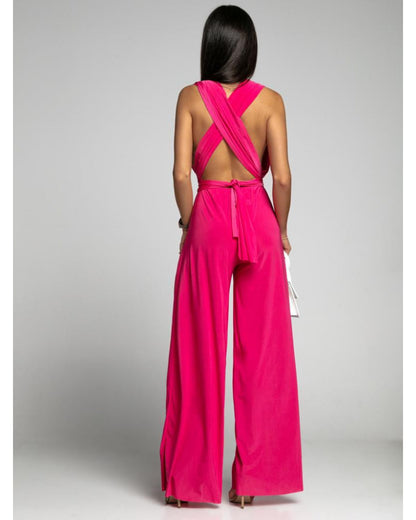 Deep V-Neck Sleeveless Backless Siamese Suit